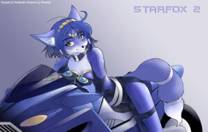 Rating: Safe Score: 0 Tags: anthro blue_body blue_fur blue_hair blue_theme breasts canid canine cleavage clothed clothing cool_colors e621 female form_fitting fox fur gradient_background hair krystal_(star_fox) leather mammal midriff motorcycle nintendo powree purple_body purple_fur simple_background solo star_fox tail vehicle white_body white_fur User: bunchy7s