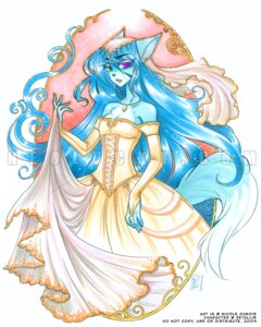Rating: Safe Score: 0 Tags: 2008 ball_gown blue_hair chest_tuft clothed clothing do_not_distribute dress e621 female fully_clothed fur hair heterochromia jewelry lacing looking_at_viewer luckypan marker_(artwork) necklace portrait solo tail three-quarter_portrait traditional_media_(artwork) tuft veil watermark User: bunchy7s