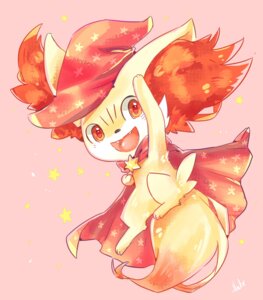 Rating: Safe Score: 0 Tags: ambiguous_gender canid canine cape clothing e621 fennekin feral generation_6_pokemon happy hat headgear headwear hi_res mammal natx nintendo paws pink_background pokemon pokemon_(species) red_eyes simple_background smile solo star User: bunchy7s