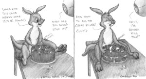 Rating: Explicit Score: 0 Tags: anthro black_forest_cake bodily_fluids cake caribbean_fox cum cum_in_food cum_on_cake cum_on_food dessert dialogue e621 english_text food food_fetish food_penetration food_play fur genital_fluids glados graphite_(artwork) humor improvised_sex_toy kangaroo machine macropod male mammal marsupial monochrome personality_core_(portal) portal_(series) robot solo tail text the_cake traditional_media_(artwork) valve valve_corporation User: bunchy7s