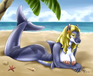 Rating: Questionable Score: 0 Tags: ambient_sealife ambient_starfish anthro aquatic asterozoan beach biped blonde_hair bottomless bra breasts cetacean cleavage clothed clothing cloud conditional_dnp detailed_background digital_media_(artwork) dolphin dorsal_fin e621 echinoderm equid european_mythology female fin fish_tail full-length_portrait glistening greek_mythology green_eyes hair hippocampus hybrid looking_at_viewer lying mammal merfolk moodyferret mythology oceanic_dolphin on_front outside portrait sand sea seashell seashell_bra seaside shaded shell sky solo split_form starfish starfish_(accessory) toothed_whale underwear water User: bunchy7s