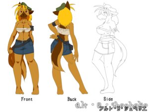 Rating: Safe Score: 0 Tags: alt-b-shephelie anthro beret big_breasts blonde_hair bottomwear breasts canid canine canis cleavage clothed clothing domestic_dog e621 english_text female hair hat headgear headwear mammal midriff model_sheet shio_inu side_view simple_background skimpy skirt solo tail text unfinished white_background User: bunchy7s