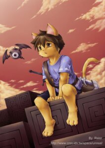 Rating: Safe Score: 0 Tags: anthro barefoot clothed clothing digital_media_(artwork) domestic_cat duo dutch_angle e621 eye_creature feet felid feline felis female feral flying hi_res high_place kemono male mammal melee_weapon membrane_(anatomy) membranous_wings nude on_wall outside sitting sky skyscape sword tail unrealplace weapon wings young young_anthro User: bunchy7s