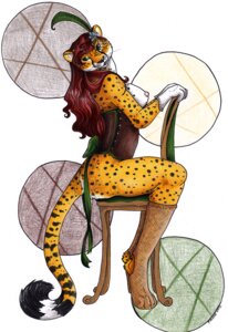 Rating: Questionable Score: 0 Tags: anthro biped breasts chair cheetah clothed clothing corset e621 felid feline female foxene furniture legwear lingerie mammal on_chair sitting sitting_backwards sitting_on_chair skimpy solo stockings straddling_chair tail topwear traditional_media_(artwork) User: bunchy7s