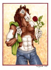 Rating: Safe Score: 0 Tags: 2003 anthro clothed clothing e621 equid equine flower holding_flower holding_object horse male mammal plant rose_(flower) signature solo topless xianjaguar User: bunchy7s