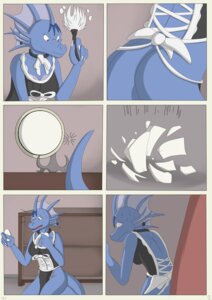 Rating: Safe Score: 0 Tags: 2013 4_fingers anthro blue_body blue_scales blue_tail bodily_fluids breasts butt claws cleaning_tool clothed clothing collar comic dragon duo e621 ear_piercing feather_duster female fingers hi_res hydryl inside looking_back maid_uniform mythological_creature mythological_scalie mythology non-mammal_breasts open_mouth partially_clothed piercing red_body red_scales scales scalie smile smirk smug solo spinal22 sweat sweatdrop tail uniform worried User: bunchy7s