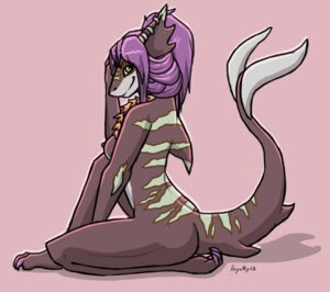Rating: Questionable Score: 0 Tags: 2012 anthro aquatic breasts claws dorsal_fin e621 ear_piercing eyebrows female fin fish hair kalia looking_at_viewer nipples non-mammal_breasts non-mammal_nipples nude piercing purple_hair royalty_(artist) shark signature simple_background smile solo tail tail_fin toe_claws yellow_eyes User: bunchy7s