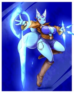 Rating: Questionable Score: 0 Tags: 4:5 anthro anthrofied big_breasts blue_body blue_hair blush breasts canid canine clothed clothing day-t e621 eyebrows female fox fully_clothed hair hi_res long_ears long_hair looking_at_viewer magic mammal nipple_outline pink_eyes purple_nose solo User: bunchy7s