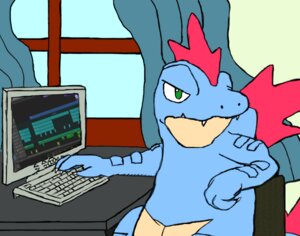 Rating: Safe Score: 0 Tags: 2014 4chan ambiguous_gender annoyed anthro bludragoon blue_body blue_skin chair claws computer crocodilian curtains desk digital_media_(artwork) e621 electronics fangs feraligatr furniture generation_2_pokemon green_eyes i_can't_fap_to_this keyboard logic_pro_x lol_comments meme monitor nintendo pokemon pokemon_(species) red_body red_skin reptile scalie sitting solo table teeth third-party_edit window ಠ_ಠ User: bunchy7s