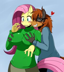 Rating: Questionable Score: 0 Tags: 2012 4_fingers anthro anthrofied big_breasts black_body black_fur blue_background blue_clothing blue_sweater blue_topwear blush breast_grab breasts brown_body brown_fur brown_hair clothed clothing digital_media_(artwork) duo e621 equid equine eyes_closed eyewear female fingers fluttershy_(mlp) friendship_is_magic fur glasses green_clothing green_eyes green_sweater green_topwear grin grope hair hand_on_breast hasbro heart_symbol hi_res horse kingofkof long_hair mammal my_little_pony pink_hair pony sexual_assault simple_background smile sssonic2 sweater sweety_swirl_(kingofkof) tail topwear yellow_body yellow_fur User: bunchy7s