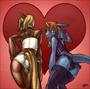 Rating: Questionable Score: 0 Tags: accessory anthro boy_shorts bulge butt clothed clothing collar crossdressing devin_(onta) dillon_(onta) doxy dragon duo e621 equid equine femboy headband horn horse legwear looking_at_viewer looking_back male mammal membrane_(anatomy) membranous_wings mythological_creature mythological_scalie mythology rear_view scalie seductive simple_background small_wings stockings tail underwear unigan wings User: bunchy7s