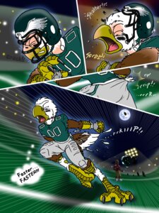 Rating: Safe Score: 0 Tags: 2012 3:4 4_toes accipitrid accipitriform american_football anisodactyl anthro armor avian avian_feet bald_eagle beak bird bottomwear catmonkshiro claws clothing comic digital_media_(artwork) e621 eagle eye_black feathers feet field football_helmet footwear gloves group handwear headgear helmet legwear male moon nfl night outside pheagle philadelphia_eagles san_francisco_49ers sea_eagle shirt shorts socks solo_focus species_transformation sport stadium swoop_(philadelphia_eagles) talons toes topwear transformation User: bunchy7s