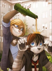 Rating: Safe Score: 0 Tags: anthro black_hair blonde_hair blue_eyes bottle brown_hair chest_tuft claws clothed clothing commie_block container digital_media_(artwork) domestic_cat domestic_ferret duo e621 edgar_(iskra) felid feline felis fur grey_body grey_fur hair iskra jewelry male mammal marcel_the_ferret martzel multicolored_body multicolored_fur multicolored_hair mustelid musteline necklace red_hair shaded short_hair true_musteline tuft two_tone_body two_tone_fur two_tone_hair urban weasel white_body white_fur User: bunchy7s