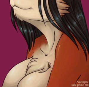 Rating: Questionable Score: 0 Tags: anthro black_hair breast_shot breasts brown_body brown_fur canid canine chest_tuft cleavage clothed clothing digital_media_(artwork) e621 female fox fur hair low_res mammal morningstar_(artist) side_view solo tuft white_body white_fur User: bunchy7s