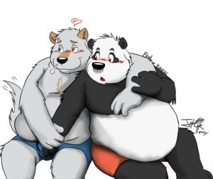 Rating: Questionable Score: 0 Tags: anthro bear belly belly_overhang blue_eyes blush bod brown_eyes canid canine canis domestic_dog duo e621 facial_piercing giant_panda grope heart_symbol heterochromia jakegr kanon male male/male mammal nose_piercing nose_ring overweight piercing red_eyes ring_piercing septum_piercing simple_background tail white_background User: bunchy7s