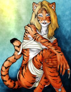 Rating: Safe Score: 0 Tags: 2006 anthro bandage black_stripes blonde_hair blue_eyes bracelet claws e621 felid female foux fur hair jewelry mammal orange_body orange_fur pantherine pink_nose pointy_ears prick_ears rowr solo stripes tail tiger User: bunchy7s