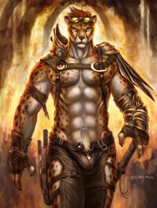 Rating: Questionable Score: 0 Tags: 2011 abs anthro armor bulge cheetah cheetahpaws cheetahpaws_(character) clothed clothing e621 ear_piercing eyewear felid feline gloves goggles hair handwear hi_res male mammal melee_weapon muscular muscular_anthro muscular_male piercing pubes red_hair solo sword unconvincing_armor warrior weapon User: bunchy7s