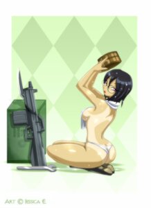 Rating: Explicit Score: 0 Tags: assault_rifle black_hair censored convenient_censoring copyright_request female glasses gun highres jessica_elwood kneeling matypup panties purple_eyes rifle rule34 short_hair tan tanline underwear weapon wedgie User: bunchy7s