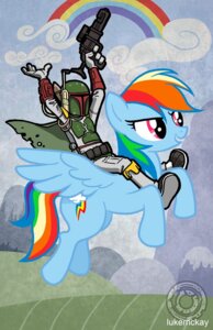 Rating: Safe Score: 0 Tags: armor blue_body blue_feathers blue_fur boba_fett cape clothing crossover cutie_mark duo e621 equid equine feathered_wings feathers female feral friendship_is_magic fur gun hair hasbro lukemckay male mammal mandalorian_armor multicolored_hair multicolored_tail my_little_pony mythological_creature mythological_equine mythology pegasus rainbow rainbow_dash_(mlp) rainbow_hair rainbow_tail ranged_weapon star_wars tail weapon wings User: bunchy7s