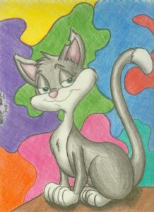 Rating: Safe Score: 0 Tags: animaniacs animaniacsclub colorful_theme domestic_cat e621 felid feline felis female feral fur grey_body grey_fur hi_res mammal rita_(animaniacs) sitting solo tail warner_brothers User: bunchy7s