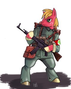 Rating: Safe Score: 0 Tags: anthro assault_rifle bag belt big_macintosh_(mlp) biped blonde_hair clothing e621 earth_pony equid equine friendship_is_magic fur gun hair hasbro heretic14 horse male mammal my_little_pony nazi pony ranged_weapon red_body red_fur rifle simple_background solo standing stg-44 uniform weapon wehrmacht white_background User: bunchy7s