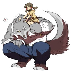 Rating: Safe Score: 0 Tags: 1:1 anthro bandage black_hair canid canine canis carrying_another duo e621 female fur grey_body grey_fur hair human male mammal monologue15 simple_background size_difference tail white_background wolf yellow_eyes User: bunchy7s