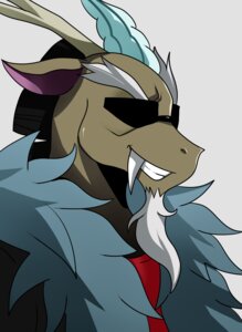 Rating: Safe Score: 0 Tags: 2012 chimera clothed clothed_male clothing deal_with_it digital_media_(artwork) discord_(mlp) draconequus e621 eyewear friendship_is_magic half-length_portrait hasbro hi_res horn male my_little_pony portrait simple_background smile solo sssonic2 sunglasses User: bunchy7s