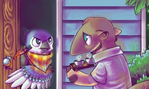 Rating: Safe Score: 0 Tags: ambiguous_gender angry anteater anthro avian beak bird black_beak blue_jay corvid door duo e621 giant_anteater jay_(bird) long_snout male mammal neverfilledvoid new_world_jay oscine passerine pilosan platter sad scarf snout xenarthran User: bunchy7s