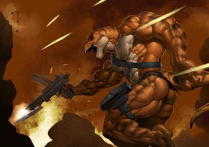 Rating: Questionable Score: 0 Tags: abs angry anthro attack biceps big_muscles blade bottomwear brown_body brown_skin butt clothed clothing digital_media_(artwork) dinosaur e621 explosion fangs fire gun hi_res holding_gun holding_object holding_ranged_weapon holding_weapon holster huge_muscles loincloth male muscular muscular_anthro muscular_male nipples open_mouth pecs pokkuti prehistoric_species ranged_weapon reptile restricted_palette saurischian scales scalie simple_background solo teeth theropod topless tyrannosaurid tyrannosauroid tyrannosaurus tyrannosaurus_rex vein war warm_colors weapon User: bunchy7s