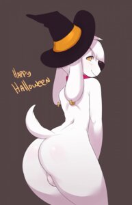 Rating: Explicit Score: 0 Tags: anthro backsack balls black_nose butt canid canine canis clothing collar costume digital_media_(artwork) domestic_dog e621 ear_piercing english_text family_guy femboy fur genitals halloween hat headgear headwear hi_res holidays jasper_(family_guy) looking_at_viewer looking_back magic_user male mammal nedoiko piercing shaded smile solo text thick_thighs white_body white_fur witch witch_hat yellow_eyes User: bunchy7s