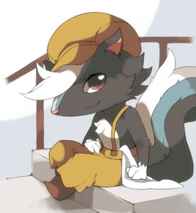 Rating: Safe Score: 0 Tags: animal_crossing anthro biped chest_tuft clothing e621 flat_cap fur hat headgear headwear kicks_(animal_crossing) looking_at_viewer male mammal markings mephitid nintendo overalls rag simple_background sitting skunk solo striped_markings striped_tail stripes tail tail_markings tuft にどでま User: bunchy7s