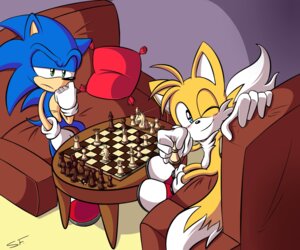 Rating: Safe Score: 0 Tags: 6:5 anthro blue_body blue_eyes blue_fur blush canid canine chair checkerboard_(object) checkmate chess child clothing duo e621 eulipotyphlan footwear fox fur furniture gaming gloves green_eyes hand_on_face handwear hedgehog looking_at_viewer male mammal miles_prower multi_tail one_eye_closed pillow sega shoes side_mouth smile sonic_the_hedgehog sonic_the_hedgehog_(series) tail unknown_artist wink yellow_body yellow_fur young young_anthro young_male User: bunchy7s