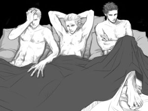 Rating: Questionable Score: 0 Tags: 3boys abs arms_behind_head arms_crossed artist_request basch_fon_ronsenburg bed blanket brother brother_and_brother facial_hair feet final_fantasy final_fantasy_xii gabranth gay incest male male_nipples male_only monochrome multiple_males navel nipples nude pecs rule34 scar vossler_york_azelas yaoi User: bunchy7s