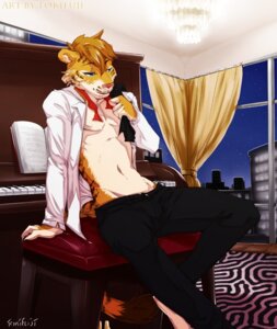 Rating: Questionable Score: 0 Tags: 5_fingers allegro anthro apartment biped blue_eyes book bottomwear bow_tie brown_body brown_fur city clothed clothing countershading curtains detailed_background e621 felid fingers fur hair holding_clothing holding_object hybrid inside keyboard_instrument liger light lion male mammal musical_instrument navel night nipples orange_body orange_fur orange_hair pantherine pants partially_clothed piano pink_nose sheet_music shirt short_hair sitting sky smile solo star starry_sky stripes tail text tiger tokifuji topwear undressing untied_bow_tie upright_piano white_body white_fur User: bunchy7s
