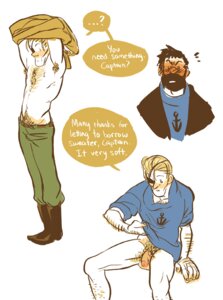 Rating: Explicit Score: 0 Tags: 2boys anchor armpit_hair beard black_hair blonde_hair blush bottomless captain_haddock chest_hair clothed eye_patch facial_hair flaccid flaccid_penis foreskin hands_above_head male male_only multiple_males no_pants penis piotr_skut pubic_hair removing_shirt rule34 sweater sweater_lift tagme the_adventures_of_tintin treasure_trail uncircumcised uncut undressing white_background User: bunchy7s