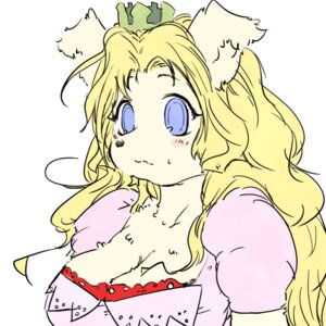 Rating: Safe Score: 0 Tags: 1:1 anthro blonde_hair blue_eyes blush bodily_fluids breasts bust_portrait canid canine caninu canis cleavage clothed clothing crown cyberconnect2 digital_drawing_(artwork) digital_media_(artwork) domestic_dog e621 female flat_colors fur hair headgear icon kemono light_body light_fur little_tail_bronx long_hair mammal portrait princess_terria simple_background sindoll solo sweat sweatdrop tail_concerto white_background yellow_body yellow_fur User: bunchy7s
