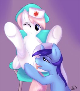 Rating: Explicit Score: 0 Tags: conditional_dnp cunnilingus digital_media_(artwork) duo e621 earth_pony equid equine female female/female feral friendship_is_magic genitals hasbro hi_res horse mammal meggchan minuette_(mlp) my_little_pony nurse_redheart_(mlp) oral pony sex vaginal vulva User: bunchy7s