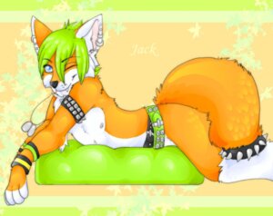 Rating: Safe Score: 0 Tags: alternative_fashion andogg anthro armband blue_eyes canid canine digital_media_(artwork) dog_tags e621 ear_piercing femboy fox green_hair hair male mammal nipples one_eye_closed piercing scene_(fashion) shaded solo spikes tail wink y2k_(graphic_design) User: bunchy7s