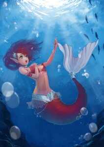 Rating: Safe Score: 0 Tags: 2013 absurd_res accessory aquatic bikini bikini_top blue_eyes bracelet breasts bubble choker cleavage clothed clothing colored_edge_bikini e621 ear_piercing female fish fish_tail full-length_portrait hair hair_accessory hi_res humanoid_pointy_ears jewelry light long_hair merfolk midriff monster_girl_(genre) navel necklace open_mouth piercing pointy_ears portrait red_bikini_top red_hair sea sola7764 solo split_form sunlight swimwear two-piece_swimsuit underwater water User: bunchy7s