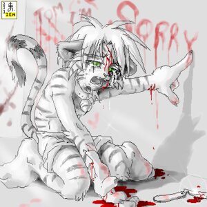 Rating: Questionable Score: 0 Tags: 1:1 alternative_fashion anthro barber_knife blood blood_writing bodily_fluids collar crying digital_media_(artwork) e621 emo felid joshua_(zenthetiger) knife low_res male mammal oekaki pantherine self-harm slit_wrist solo straight_razor stripes suicide tail tears tiger zenthetiger User: bunchy7s Rating: Questionable Score: 0 Tags: 1:1 alternative_fashion anthro barber_knife blood blood_writing bodily_fluids collar crying digital_media_(artwork) e621 emo felid joshua_(zenthetiger) knife low_res male mammal oekaki pantherine self-harm slit_wrist solo straight_razor stripes suicide tail tears tiger zenthetiger User: bunchy7s