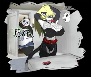 Rating: Questionable Score: 0 Tags: anthro bear big_breasts biped black_body black_ears black_fur blonde_hair blue_eyes breasts bulge clothed clothing dialogue duo e621 english_text fishnet_clothing fur giant_panda gillpanda gillpanda_(character) green_room grey_body grey_fur gynomorph hair huge_breasts inner_ear_fluff intersex japanese_text magic mammal mouth_hold multicolored_body multicolored_fur nipple_outline obese obese_anthro object_in_mouth overweight overweight_anthro tail text thought_bubble topwear translation_request tuft unsuspecting_victim weight_gain white_body white_fur User: bunchy7s