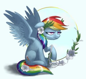 Rating: Safe Score: 0 Tags: 2013 annoyed blue_body blue_feathers blue_fur cutie_mark e621 equid equine feathered_wings feathers female feral flower friendship_is_magic fur grumpy hair hasbro joieart leaf mammal multicolored_hair multicolored_tail my_little_pony mythological_creature mythological_equine mythology pegasus plant purple_eyes rainbow_dash_(mlp) rainbow_hair rainbow_tail simple_background sitting solo tail white_background wing_boner wings wreath User: bunchy7s