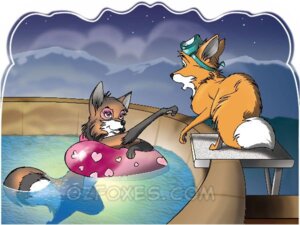 Rating: Safe Score: 0 Tags: 2007 anthro black_nose border brown_body brown_fur canid canine detailed_background dipstick_tail duo dusk dusk_(faux_pas) e621 eye_contact eyewear eyewear_on_head faux_pas female feral fluffy fluffy_tail fox fully_submerged_legs fur goggles heart_print heart_symbol looking_at_another love low_res mammal markings mcarspec multicolored_tail night nude orange_body orange_fur outside partially_submerged randy_(faux_pas) sky smile star starry_sky submerged_legs submerged_tail swimming_pool tail tail_markings tail_out_of_water thumbnail toony water white_body white_border white_fur User: bunchy7s