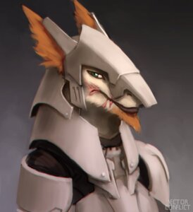 Rating: Safe Score: 0 Tags: anthro armor bust_portrait e621 hi_res lovar male mammal portrait scar sergal solo vectorconflict User: bunchy7s