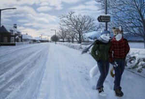 Rating: Safe Score: 0 Tags: 2011 anthro belt blue_eyes bottomwear brown_body brown_fur canid canine canis clothed clothing cold denim denim_bottomwear denim_clothing detailed_background domestic_dog duo e621 flannel fluke footwear fox front_view fully_clothed fur green_eyes hand_holding happy hat headgear headwear jacket jeans love male male/male mammal outside pants pattern_clothing paws plaid plaid_clothing pom_hat road romantic romantic_ambiance romantic_couple scarf shirt shoes sky smile snow snowscape tail topwear walking white_body white_fur winter User: bunchy7s