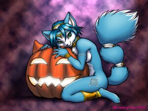 Rating: Questionable Score: 0 Tags: 2002 4:3 anthro biped blue_body blue_fur blue_hair breasts canid canine dr_comet e621 female food fox fruit fur green_eyes hair hi_res hug jack-o'-lantern kneeling krystal_(star_fox) looking_at_viewer mammal nintendo nude plant pumpkin side_boob solo star_fox tail text wallpaper white_body white_fur User: bunchy7s