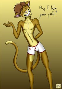 Rating: Questionable Score: 0 Tags: 5_fingers anthro boxer_briefs boxers_(clothing) brown_hair bulge clothed clothing dialogue domestic_cat e621 english_text eyes_closed felid feline felis fingers gradient_background hair heart_print heart_print_underwear heart_symbol male mammal milo_nettle nipples pink_nose print_boxers print_clothing print_underwear servant signature simple_background smile solo standing tail teeth text underwear white_clothing white_underwear User: bunchy7s