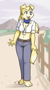 Rating: Safe Score: 0 Tags: ajin anthro barefoot biped blue_eyes bottomwear breasts canid canine canis cleavage clothed clothing collie denim denim_bottomwear denim_clothing detailed_background digitigrade domestic_dog e621 feet female happy herding_dog jeans lassie_(krillos) mammal midriff navel pants pastoral_dog road rough_collie sheepdog shirt solo standing tail tied_shirt topwear User: bunchy7s