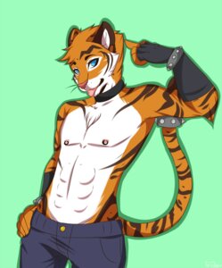 Rating: Safe Score: 0 Tags: anthro blue_eyes clothed clothing collar e621 felid geekidog hi_res male mammal nipple_piercing nipples pantherine piercing pink_nose solo stripes tail tiger topless User: bunchy7s Rating: Safe Score: 0 Tags: anthro blue_eyes clothed clothing collar e621 felid geekidog hi_res male mammal nipple_piercing nipples pantherine piercing pink_nose solo stripes tail tiger topless User: bunchy7s