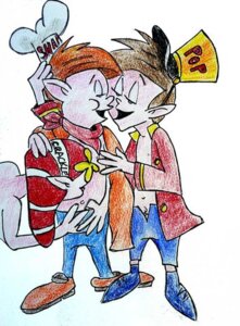 Rating: Explicit Score: 0 Tags: 3boys blonde_hair brown_hair crackle_(rice_krispies) dark_brown_hair elf exposed_nipple gay hat holding_head imminent_kiss imminent_sex kissing_belly male male_only mascots neckerchief open_jacket pants_open pointed_ears pop_(rice_krispies) rice_krispies rule34 shirtless snap_(rice_krispies) threesome tripperfunster undressing_another User: bunchy7s